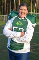 Birgit Schwenk on pelannut Saksan paidassa kaksissa MM-kisoissa, muun muassa Vantaalla 2013.
Kuva: Crocodiles naiset