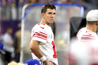 Giantsin pelinrakentaja, kaksinkertainen Super Bowl -voittaja Eli Manning mietteissään. Kuva: Tomi Natri