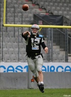 Raidersin pelinrakentaja Sean Shelton heitti entistä seuraansa vastaan 413 jaardia, 3 touchdownia ja yhden syötönkatkon.
Kuva: Salla Lahti