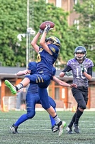 Elmeri Laalo oli keskeisessä roolissa kesällä 2015, kun Wolverines voitti 15-vuotiaiden Suomen mestaruuden.
Kuva: FSC Media/RFL