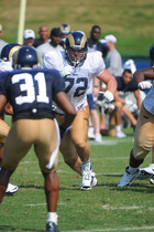 Karri Kuuttila Ramsin harjoituksissa. Kuva: G. Newman Lowrance/St. Louis
Rams