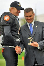 Ottelun MVP potkaisija Kari Hytönen.Kuva touchdown.fi