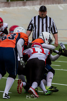 Jälleen yksi pallonkantaja leimataan numerolla 11.
Kuva: Eki Tanskanen