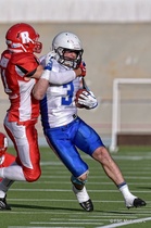 Tukimies Jim Barry oli TAFT:n ykköstaklaaja puolustuksessa ja kävi ajoittain myös kantamassa palloa hyökkäyksen puolella.
Kuva: FSC Media